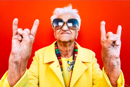 Elder lady rocking it